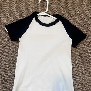 Brandy Melville Two-Tone Black and White Tee